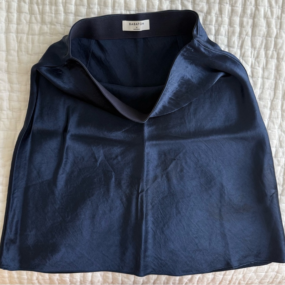 Aritzia (Babaton) Navy Blue Women's Slip Skirt - Picture 3 of 6